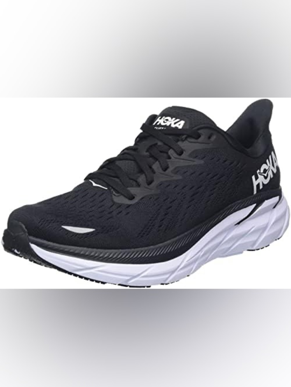 HOKA Clifton 7 Wide Women’s 9D Black White Running Walking Shoes 1110535